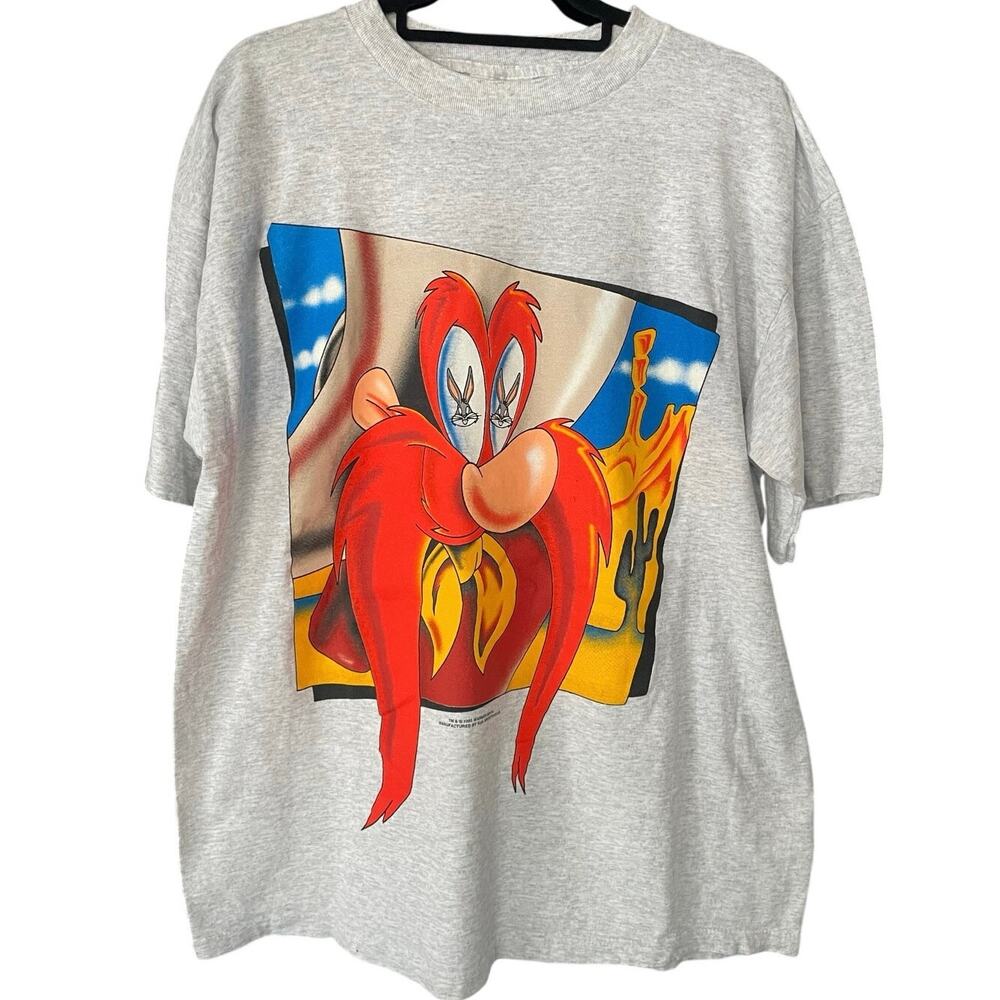 Vintage 90s Yosemite Sam and Bugs Looney Tunes 1995 Single Stitch Shirt Adult XL